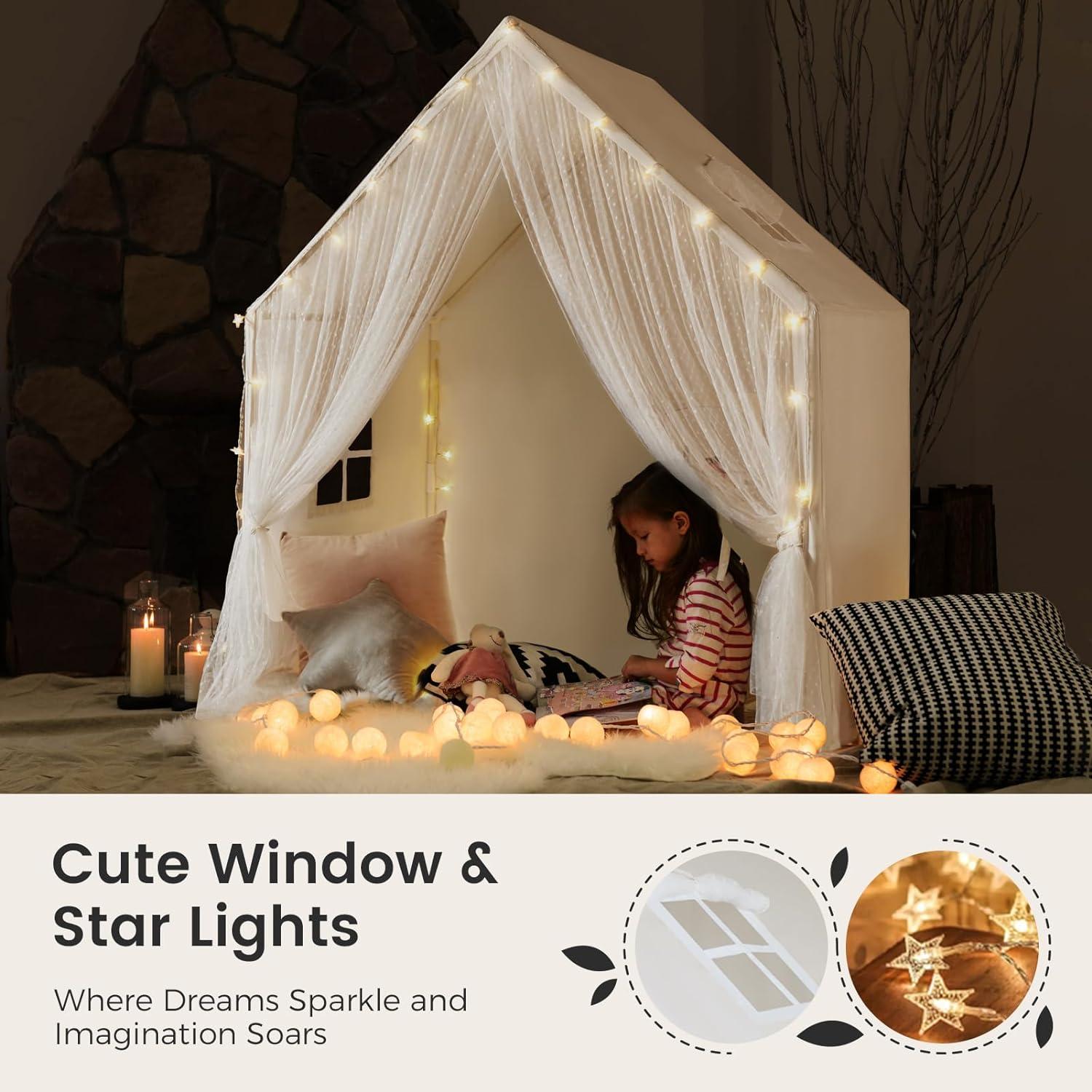 imageTiny Land Kids Tent with Mat Kids Play Tent for Toddlers Playhouse for Kid Indoor Ideal Toy Gift for 3 Girls Play Room FurnitureApricot Color