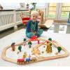 imageTiny Land 110PCS Wooden Train Set  Toy Train with Tracks for Kids Ages 37 Compatible with Major Brands Ideal Railway Playset for Boys and Girls Great BirthdayWooden Train Set