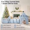 imageTiny Land 3in1 Baby Tunnel for Toddlers with Ball Pit ampamp Play Tent Pop Up Crawl Tunnel for Kids IndoorOutdoor Play Tunnel Foldable Baby Crawling Tunnel Toy BlueBlue