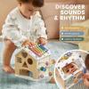 imageTiny Land 9in1 Wooden Activity Cube Montessori Baby Activity Center for 1 Year Old Educational Toy for Toddlers Ideal Gift for Boys and Girls MorandiMorandi