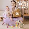 imageTiny Land 9in1 Wooden Activity Cube Montessori Baby Activity Center for 1 Year Old Educational Toy for Toddlers Ideal Gift for Boys and Girls MorandiRainbow