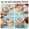 imageTiny Land 9in1 Wooden Activity Cube Montessori Baby Activity Center for 1 Year Old Educational Toy for Toddlers Ideal Gift for Boys and Girls MorandiRainbow