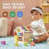 imageTiny Land 9in1 Wooden Activity Cube Montessori Baby Activity Center for 1 Year Old Educational Toy for Toddlers Ideal Gift for Boys and Girls MorandiRainbow