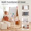 imageTiny Land Easel for Kids DoubleSided Magnetic Easel with Drawing Accessories Adjustable Wooden Kids Art Easel with Paper Roll LearningToy for 345678 Years Old Boy ampamp Girls GreenPink