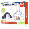 imageTiny Land Fort Building Kit Creative Fort Indoor Outdoor for 512 Years Old Boys and Girls STEM Building Toys with Storage Bag DIY Castles Tunnels with 86 Rods and 44 BallsRedbule