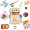 imageTiny Land Kids Coffee Maker Wooden Kitchen Toys  17Pcs Toy Coffee Maker Playset  Wooden Play Toys Play Kitchen Accessories for Girls ampamp Boys