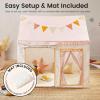 imageTiny Land Kids Tent with Mat Kids Play Tent for Toddlers Playhouse for Kid Indoor Ideal Toy Gift for 3 Girls Play Room FurniturePink and Offwhite