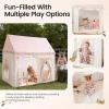 imageTiny Land Kids Tent with Mat Kids Play Tent for Toddlers Playhouse for Kid Indoor Ideal Toy Gift for 3 Girls Play Room FurniturePink and Offwhite