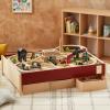 imageTiny Land Large Wooden Train Table 479x352 100PCS Train Set 3 Storage Bins Activity Playset for Kids Ages 3