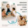 imageTiny Land Montessori Toy Set for Babies 79 Months Senser Play Kit  5in1 Wooden Learning Toys with Object Permanence Box Sensory Ball Stacking Cups and Mirror PuzzleBody Board Book1618M Educational Box