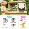 imageTiny Land Outdoor Mud Kitchen for Kids Wooden Play Kitchen with Water Tank Water Play Cooking ampamp Sensory Fun Durable ampamp WeatherResistant Design with Storage Gift for Ages 3