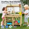 imageTiny Land Outdoor Mud Kitchen for Kids Wooden Play Kitchen with Water Tank Water Play Cooking ampamp Sensory Fun Durable ampamp WeatherResistant Design with Storage Gift for Ages 3