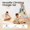imageTiny Land Pikler Triangle Set 7in1 Foldable Pikler Triangle Climbing Toys Set for KidsBaby Indoor Playground Jungle Gym Wooden Montessori Climbing Set for Toddler RainbowRainbow