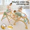 imageTiny Land Pikler Triangle Set7in1 Foldable Montessori Toddler Climbing Toys Indoor Wooden Playground Jungle Gym for Kids Climber Gift for Boys ampamp Girls Toddler Climbing Toys MorandiMorandi