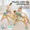 imageTiny Land Pikler Triangle Set7in1 Foldable Montessori Toddler Climbing Toys Indoor Wooden Playground Jungle Gym for Kids Climber Gift for Boys ampamp Girls Toddler Climbing Toys MorandiRainbow