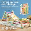 imageTiny Land Pikler Triangle Set7in1 Foldable Montessori Toddler Climbing Toys Indoor Wooden Playground Jungle Gym for Kids Climber Gift for Boys ampamp Girls Toddler Climbing Toys MorandiRainbow