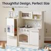 imageTiny Land Play Kitchen for Kids Upgraded Wooden Kitchen Toy with Complete Play Areas Pretend Cooking Set with Sink Stove Microwave Toy Coffee Station ampamp Storage for Kids Ages 3White