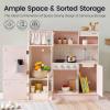 imageTiny Land Play Kitchen for Kids Upgraded Wooden Kitchen Toy with Complete Play Areas Pretend Cooking Set with Sink Stove Microwave Toy Coffee Station ampamp Storage for Kids Ages 3Pink