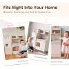 imageTiny Land Play Kitchen for Kids Upgraded Wooden Kitchen Toy with Complete Play Areas Pretend Cooking Set with Sink Stove Microwave Toy Coffee Station ampamp Storage for Kids Ages 3Pink