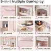 imageTiny Land Play Kitchen for Kids Upgraded Wooden Kitchen Toy with Complete Play Areas Pretend Cooking Set with Sink Stove Microwave Toy Coffee Station ampamp Storage for Kids Ages 3Pink