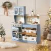 imageTiny Land Play Kitchen for Kids Wooden Toy Kitchen Set with Storage ampamp Accessories Toddler Kitchen Playset with Stove ampamp Sink Kids Kitchen Playset Gift for Ages 38Blue