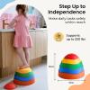 imageTiny Land Stepping Stones for Kids 5pcs NonSlip Toddler Stepping Stones Sensory Stepping Stones for Promoting Toddlers Balance ampamp Coordination Skills Stepping Stones for Toddlers 35Rainbow Color