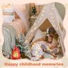 imageTiny Land Teepee Tent for Kids with Star Lights Foldable Play Tent for Girls ampamp Boys Washable Indoor Toddler Tent Cozy Warm Reading Nook ampamp Room DecorOffwhite Kids Teepee