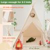 imageTiny Land Teepee Tent for Kids with Star Lights Foldable Play Tent for Girls ampamp Boys Washable Indoor Toddler Tent Cozy Warm Reading Nook ampamp Room DecorOffwhite Kids Teepee