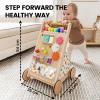 imageTiny Land Wooden Baby Walker Adjustable Speed Baby Push Walker for Boys and Girls Montessori Activity Center Push Toy for Kids Development RainbowRainbow