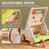 imageTiny Land Wooden Baby Walker Adjustable Speed Baby Push Walker for Boys and Girls Montessori Activity Center Push Toy for Kids Development RainbowRainbow