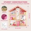 imageTiny Land Wooden Dollhouse for Girls  6 Rooms Wooden Doll House DIY Pretend Doll House with 31Pcs Furniture Accessories Creative Gift for Girl Ages 3Pink