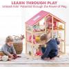 imageTiny Land Wooden Dollhouse for Girls  6 Rooms Wooden Doll House DIY Pretend Doll House with 31Pcs Furniture Accessories Creative Gift for Girl Ages 3Pink