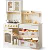imageTiny Land Play Kitchen for Kids Wooden Toy Kitchen Set with Storage ampamp Accessories Toddler Kitchen Playset with Stove ampamp Sink Kids Kitchen Playset Gift for Ages 38White