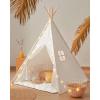 imageTiny Land Teepee Tent for Kids  100 Cotton Play Tent with Padded Mat ampamp Star Lights Foldable with Carry Bag Indoor Play Tent for Girls ampamp Boys