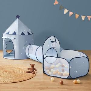 imageTiny Land 3in1 Baby Tunnel for Toddlers with Ball Pit ampamp Play Tent Pop Up Crawl Tunnel for Kids IndoorOutdoor Play Tunnel Foldable Baby Crawling Tunnel Toy BlueBlue
