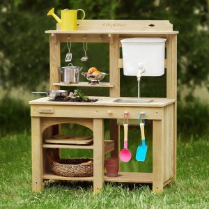 imageTiny Land Outdoor Mud Kitchen for Kids Wooden Play Kitchen with Water Tank Water Play Cooking ampamp Sensory Fun Durable ampamp WeatherResistant Design with Storage Gift for Ages 3