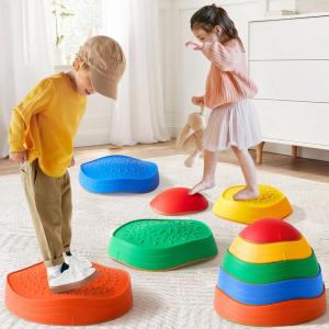 imageTiny Land Stepping Stones for Kids 5pcs NonSlip Toddler Stepping Stones Sensory Stepping Stones for Promoting Toddlers Balance ampamp Coordination Skills Stepping Stones for Toddlers 35Rainbow Color