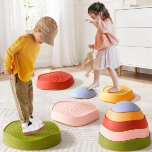 imageTiny Land Stepping Stones for Kids 5pcs NonSlip Toddler Stepping Stones Sensory Stepping Stones for Promoting Toddlers Balance ampamp Coordination Skills Stepping Stones for Toddlers 35Vintage Color