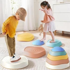imageTiny Land Stepping Stones for Kids 5pcs NonSlip Toddler Stepping Stones Sensory Stepping Stones for Promoting Toddlers Balance ampamp Coordination Skills Stepping Stones for Toddlers 35Morandi Color
