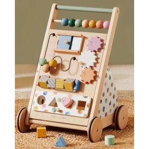 imageTiny Land Wooden Baby Walker Adjustable Speed Baby Push Walker for Boys and Girls Montessori Activity Center Push Toy for Kids Development RainbowMorandi