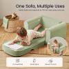 imageTiny Land 2in1 Foldable Kids Couch with Pockets  Soft Thick Toddler Sofa Lounger Couch Convertible Kids Chair for Playroom Bedroom or Living Room Gift for Boys amp GirlsGreenGreen