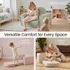 imageTiny Land 2in1 Foldable Kids Couch with Pockets  Soft Thick Toddler Sofa Lounger Couch Convertible Kids Chair for Playroom Bedroom or Living Room Gift for Boys amp GirlsGreenPink