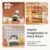 imageTiny Land Wooden Dollhouse for Girls  6 Rooms Wooden Doll House DIY Pretend Doll House with 31Pcs Furniture Accessories Creative Gift for Girl Ages 3 Dusty Pink