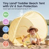 image:imageTiny Land Baby Beach Tent  Pop Up Tent with UV Protection Portable Baby Beach Essentials 354x276x315 Sun Shelter for Infants Baby Summer Outdoor Use Light Blue GinghamPastel Yellow Stripes