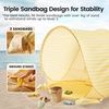 image:imageTiny Land Baby Beach Tent  Pop Up Tent with UV Protection Portable Baby Beach Essentials 354x276x315 Sun Shelter for Infants Baby Summer Outdoor Use Light Blue GinghamPastel Yellow Stripes