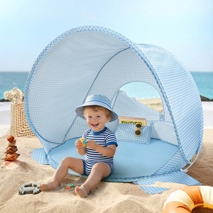image:imageTiny Land Baby Beach Tent  Pop Up Tent with UV Protection Portable Baby Beach Essentials 354x276x315 Sun Shelter for Infants Baby Summer Outdoor Use Light Blue GinghamLight Blue Gingham