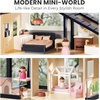 image:imageTiny Land Wooden Doll House Modern Family Dollhouse with Realistic Design 7 Rooms Dollhouse with 49 PCS Accessories Montessori Pretend Play Toddler Toy Ideal Gift for Kids Ages 3 GreenBlack