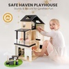 image:imageTiny Land Wooden Doll House Modern Family Dollhouse with Realistic Design 7 Rooms Dollhouse with 49 PCS Accessories Montessori Pretend Play Toddler Toy Ideal Gift for Kids Ages 3 GreenBlack