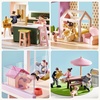 image:imageTiny Land Wooden Doll House Modern Family Dollhouse with Realistic Design 7 Rooms Dollhouse with 49 PCS Accessories Montessori Pretend Play Toddler Toy Ideal Gift for Kids Ages 3 GreenPink