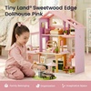 image:imageTiny Land Wooden Doll House Modern Family Dollhouse with Realistic Design 7 Rooms Dollhouse with 49 PCS Accessories Montessori Pretend Play Toddler Toy Ideal Gift for Kids Ages 3 GreenPink